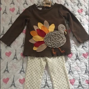 Mud Pie 2 piece Thanksgiving outfit